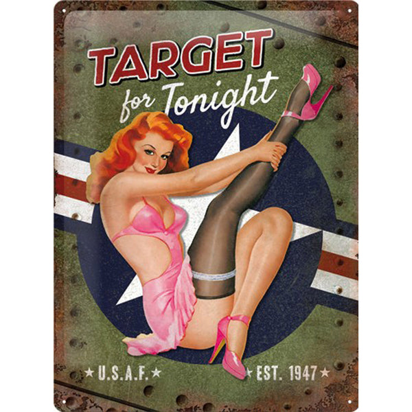 Nostalgic-Art Target for Tonight Large Sign (30x40cm)