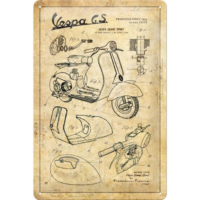 Nostalgic-Art Vespa Medium Sign (20x30cm)