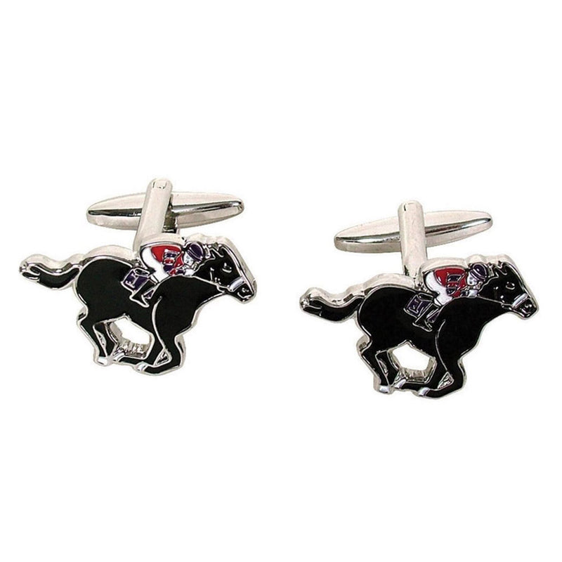 Horse and Jockey Button Cufflinks (Black)