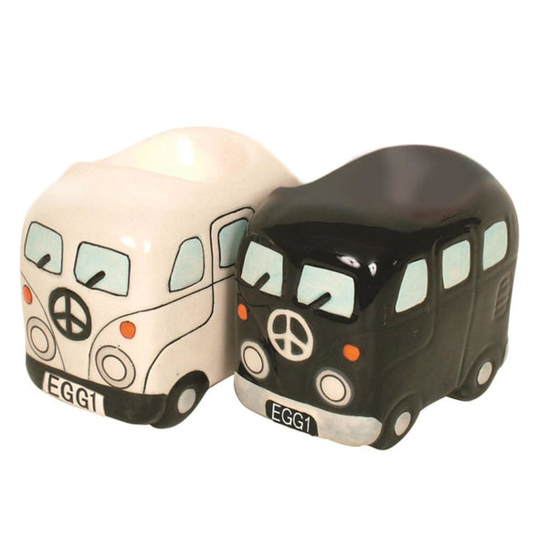 Peace Campervan Egg Cup Set 4pc (Black/White)