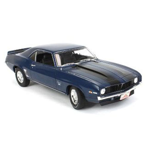 1969 Chev Camaro SS with Black Stripes 1:18 Model Car (Blue)