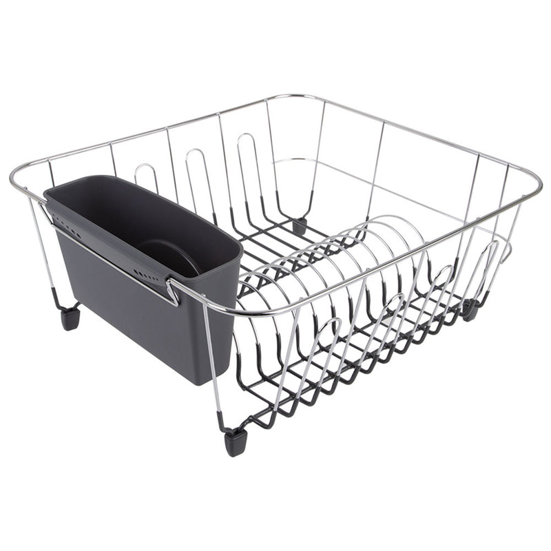 D. Line Small Dish Drainer Chrome/PVC met caddy