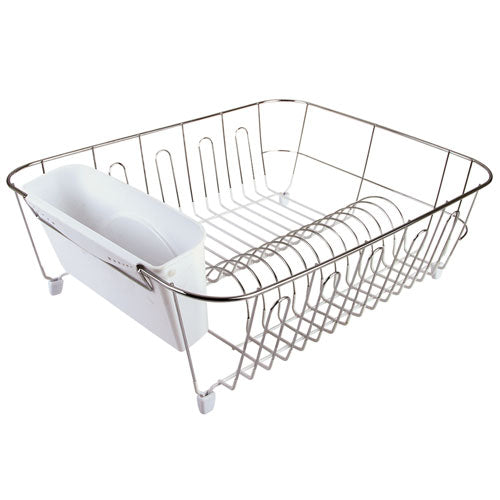 D.Line Large Dish Drainer Chrome/PVC with Caddy