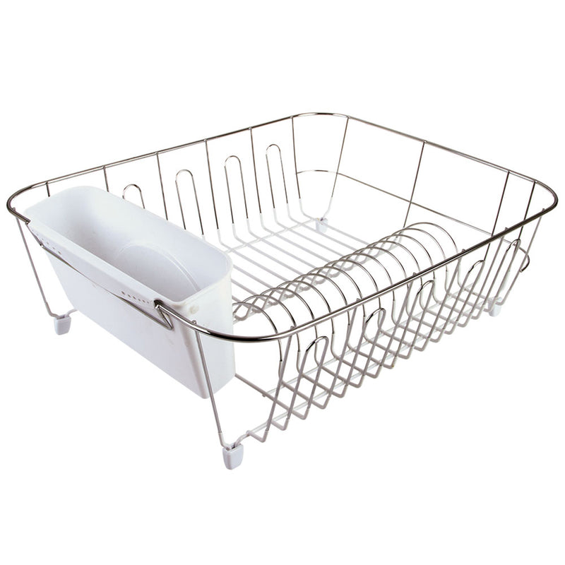 D.LIVERNE Large Dish Drainer Chrome / PVC avec caddie