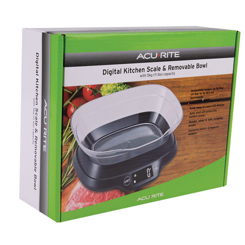 Acurite Digital Scale w/ Bowl & Backlight 1g/5kg (Black)