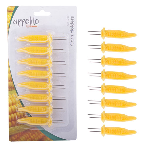 Appetito Corn Holders 8pcs (Yellow)