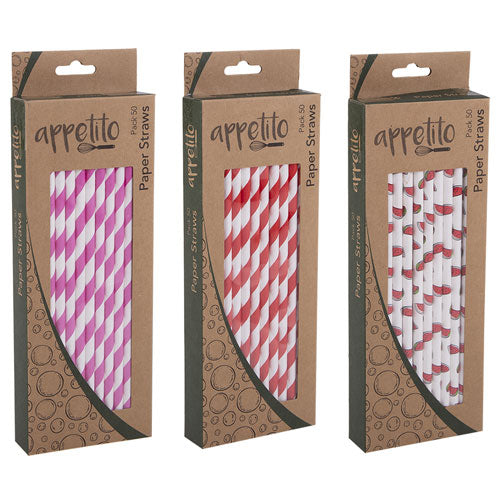 Appetito Paper Straws (Pack of 50)