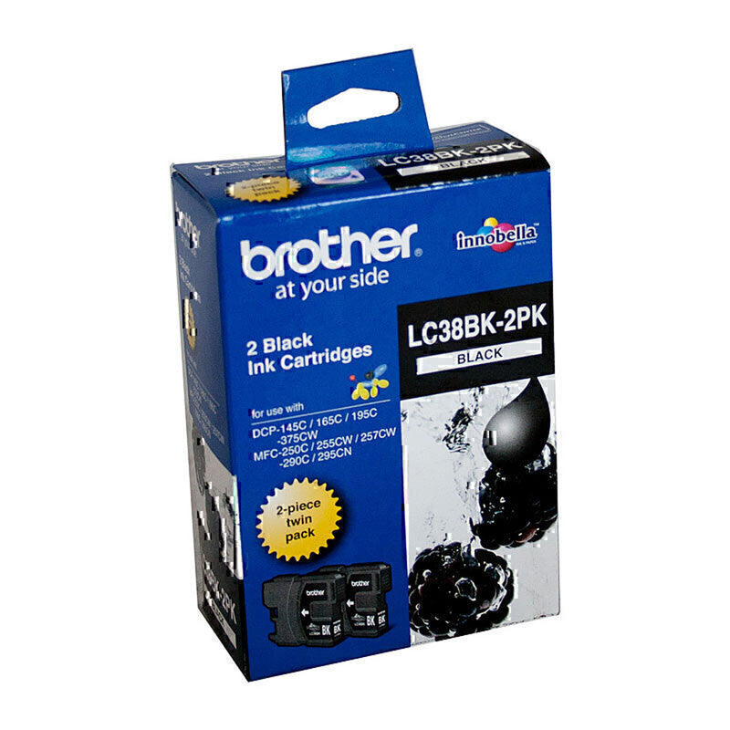 Brother LC38 Cartridge Twin Pack (zwart)