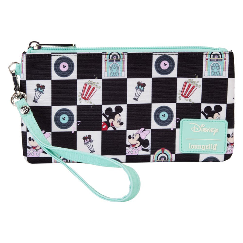 Disney Mickey & Minnie Date Diner AOP Nylon Wristlet