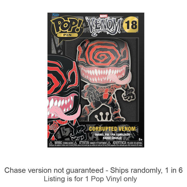 Venom Corrupted 4" Pop! Enamel Pin Chase Ships 1 in 6