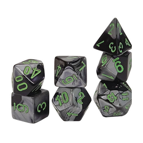 Chessex Gemini Black Mini-Polyhedral 7-Die Set