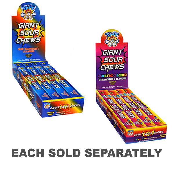 TNT Giant Sour Chew Bars (24x40g)