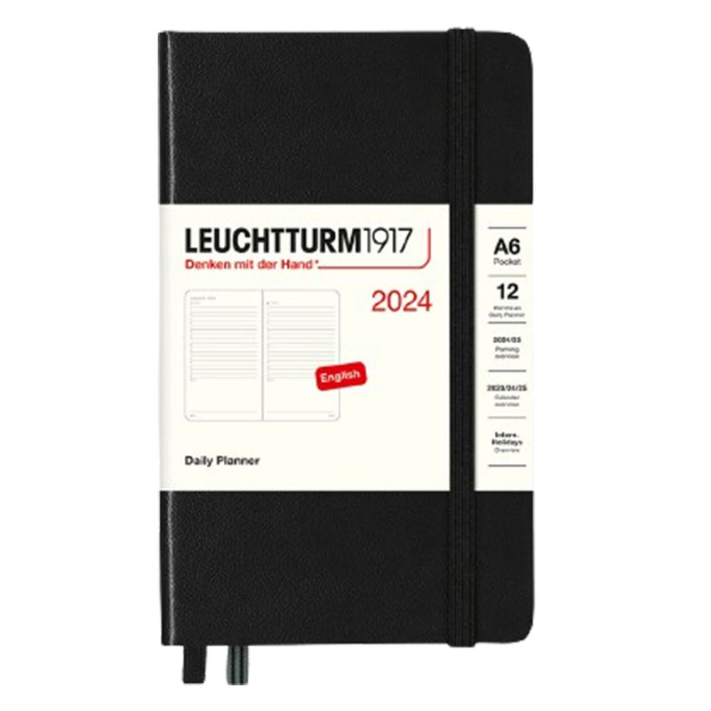 Leuchtturm 2024 Daily Pocket Planner A6 (Black)