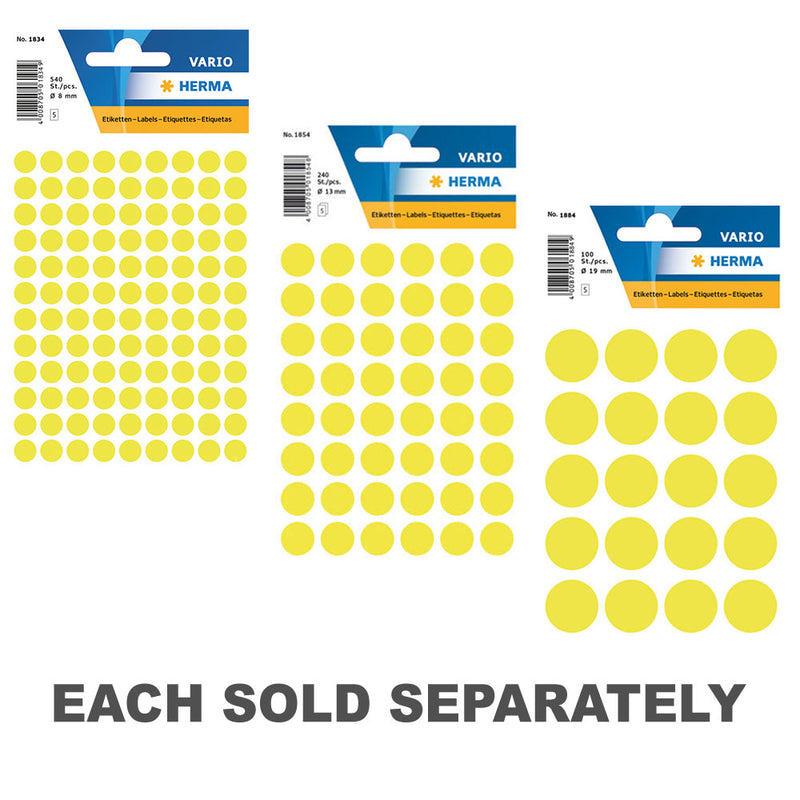 Herma Luminous Round Sticker Labels (Yellow)