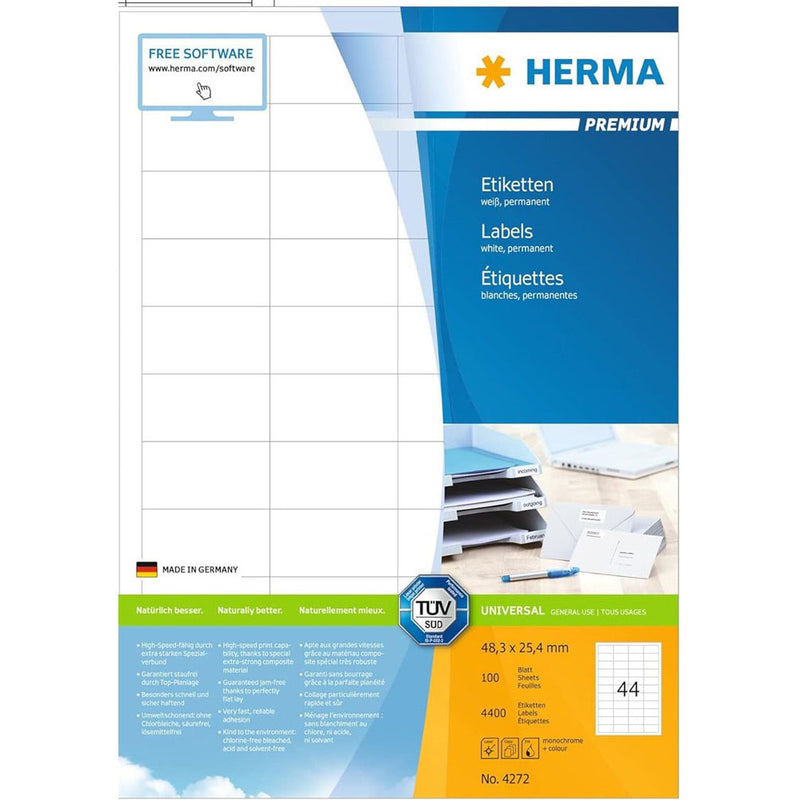 Herma Premium Labels A4 25.4mm 100pc