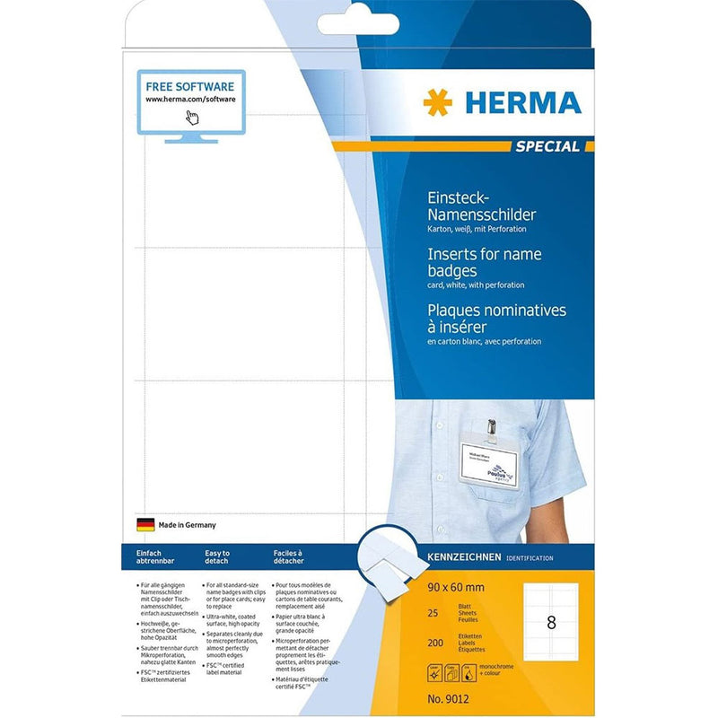 Herma Inserts for Name Badges A4 25pk