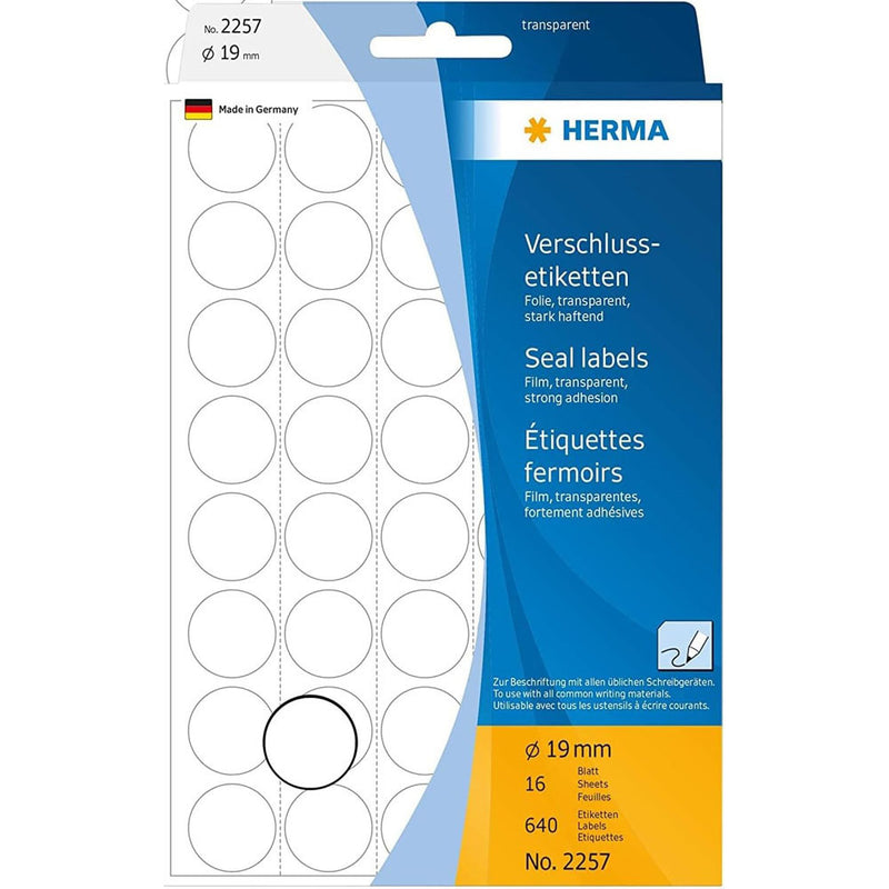 Herma Round Transparent Seal Labels