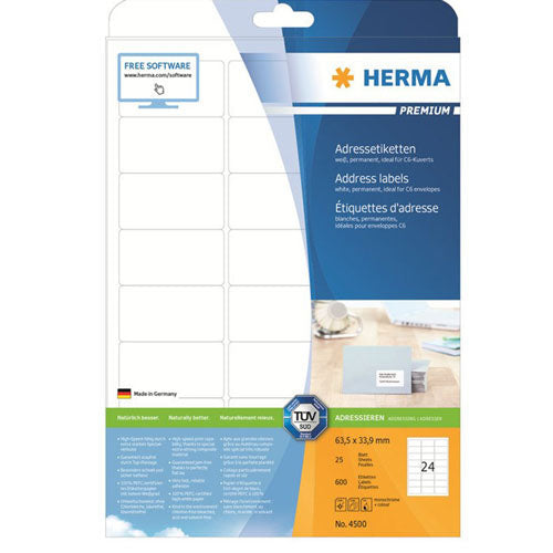 Herma Premium Labels A4 63.5mm 25pc