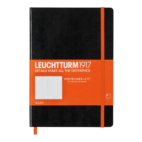 Leuchtturm HC Whitelines Link Ruled Notebook (Black)