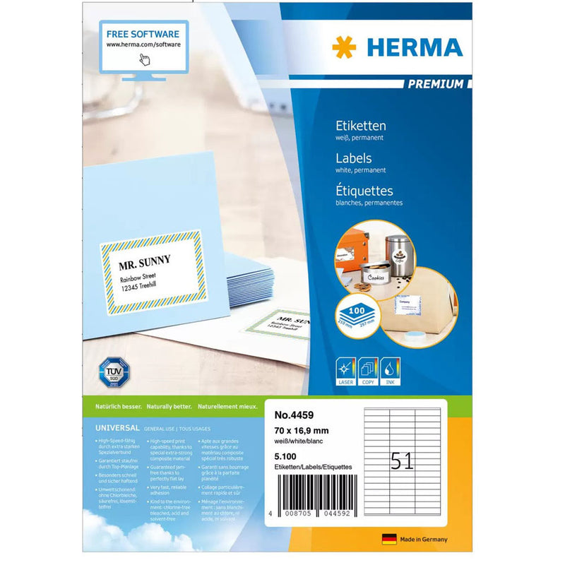 Herma Premium Labels A4 70mm 100pc