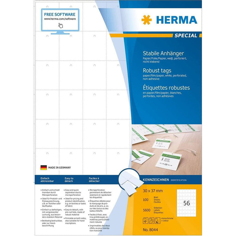 Herma Robust Perforated Tags A4 100pc