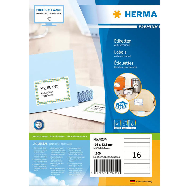 Herma Premium Labels A4 105mm 100pc