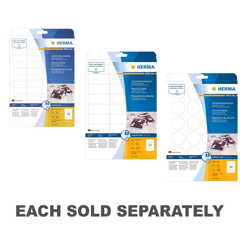 Herma Security Labels A4 25pc