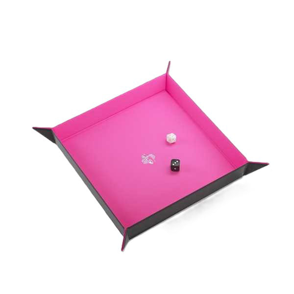 Gamegenic Square Magnetic Dice Tray (Black/Pink )