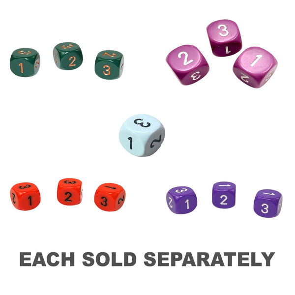 Chessex D3 Opaque Dice 16mm (D6 w/ 1-3 Twice)