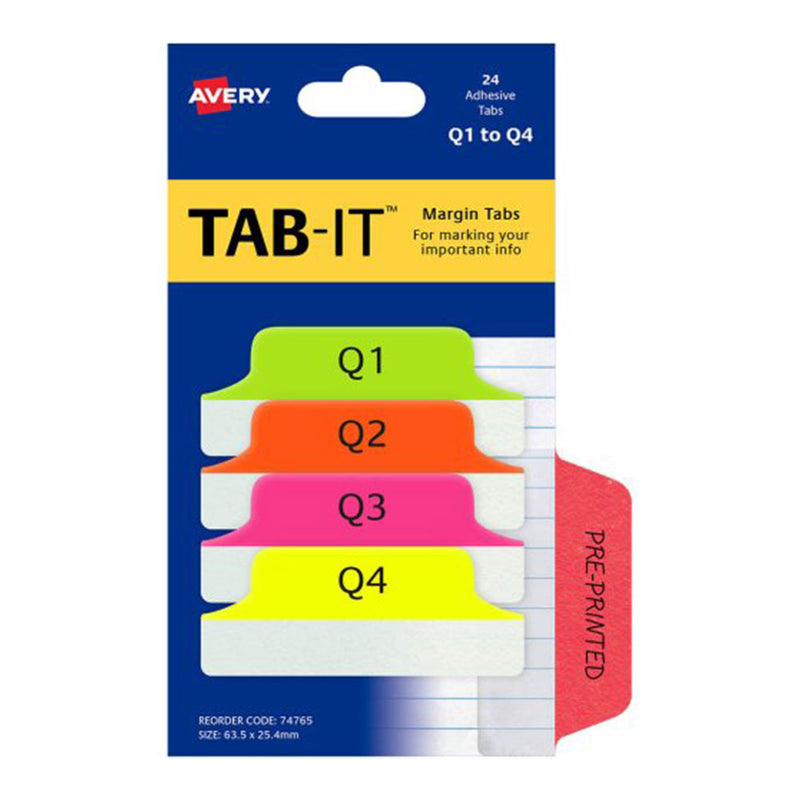 Trimestres de marge Q1-Q4 Tabs 24pcs (64x26 mm)