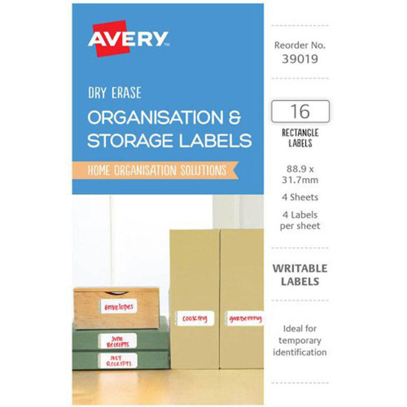 Avery wissen organiseren labels 16 -stcs (89x32 mm)