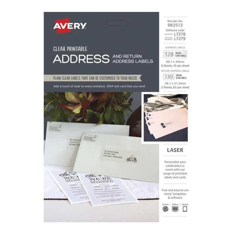 Avery afdrukbaar adres en retouretiketkit