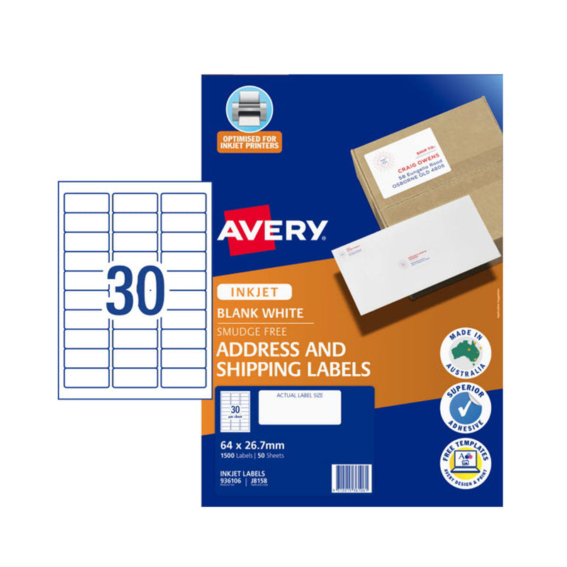 Avery Quick Peel Inkjet Adresing Label 50 St.