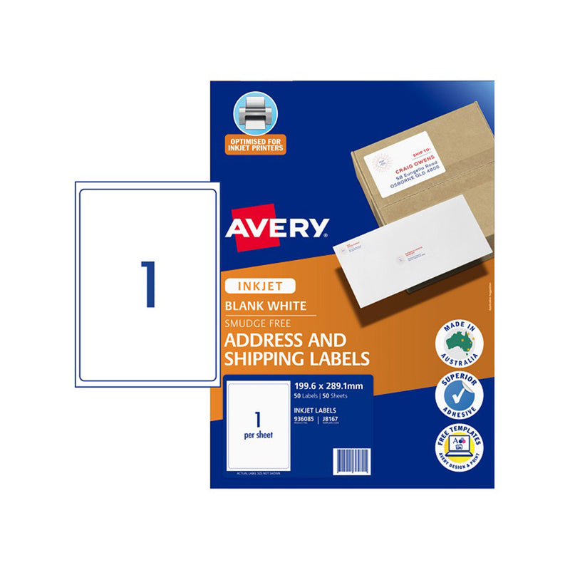 Avery Label for Inkjet Printer 50pcs