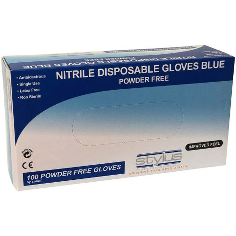 Stylus Disposable Nitrile Gloves 100pk (Blue)