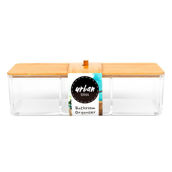 Urban Bliss Bamboo Lid Storage Organizer (23x9x6cm)