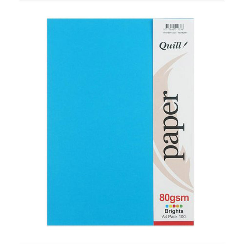 Quill Brights A4 Coloured Paper (Pack of 100)