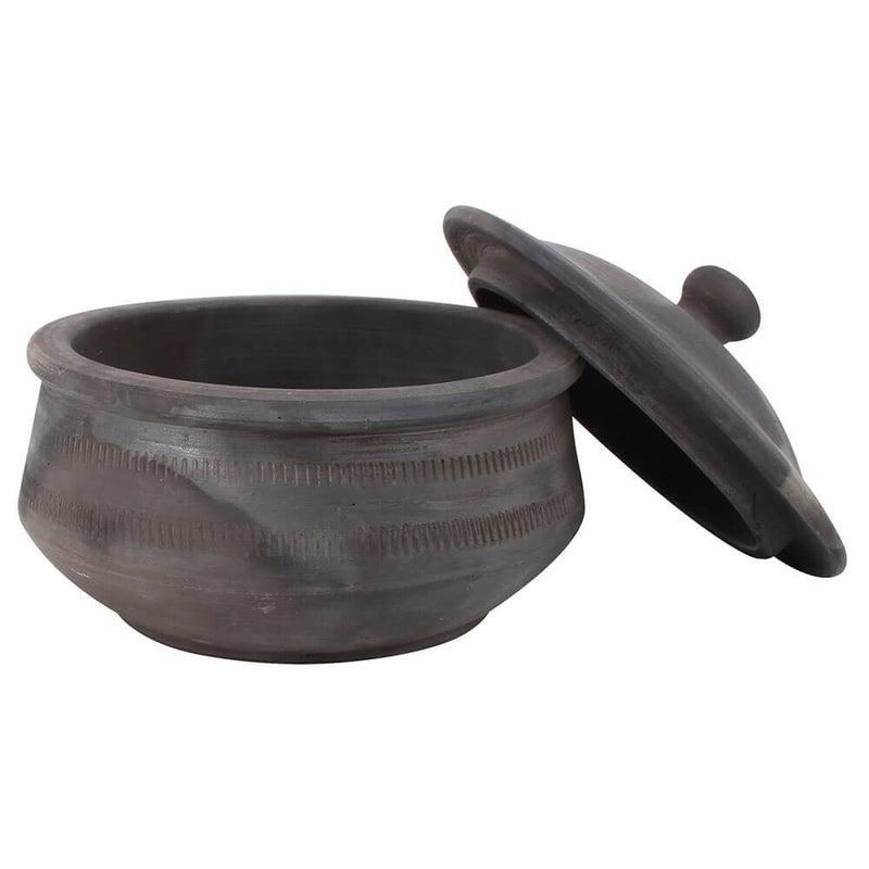 Darma Charcoal Terracotta Display Pot with Lid (20x20x15cm)