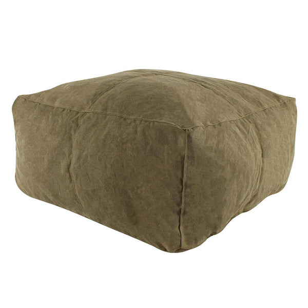 Elijah Square Ottoman with Fill Canvas Sage (60x60x30cm)