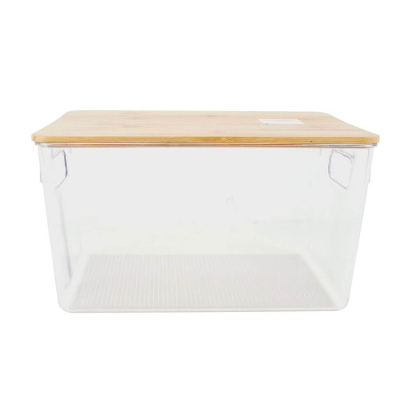 Panier de rangement avec couvercle en bambou (transparent)