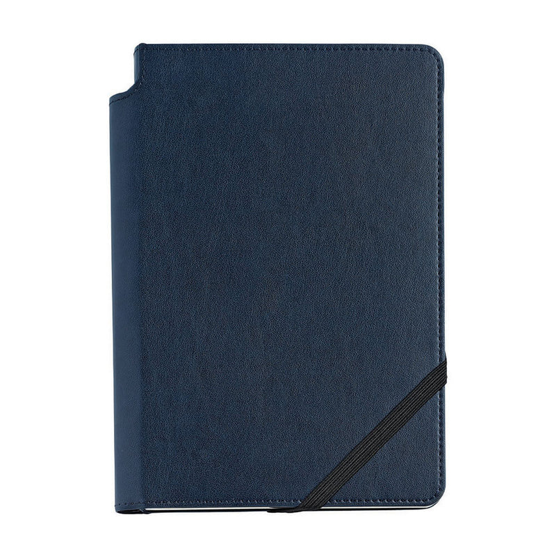 Journal en cuir à pois de taille moyenne (bleu)