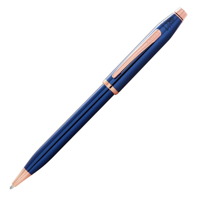 Stylo Century ll bleu translucide et or rose