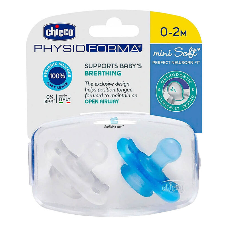 Chicco Nursing Physio Mini Soft Soer 2pcs (blauw)