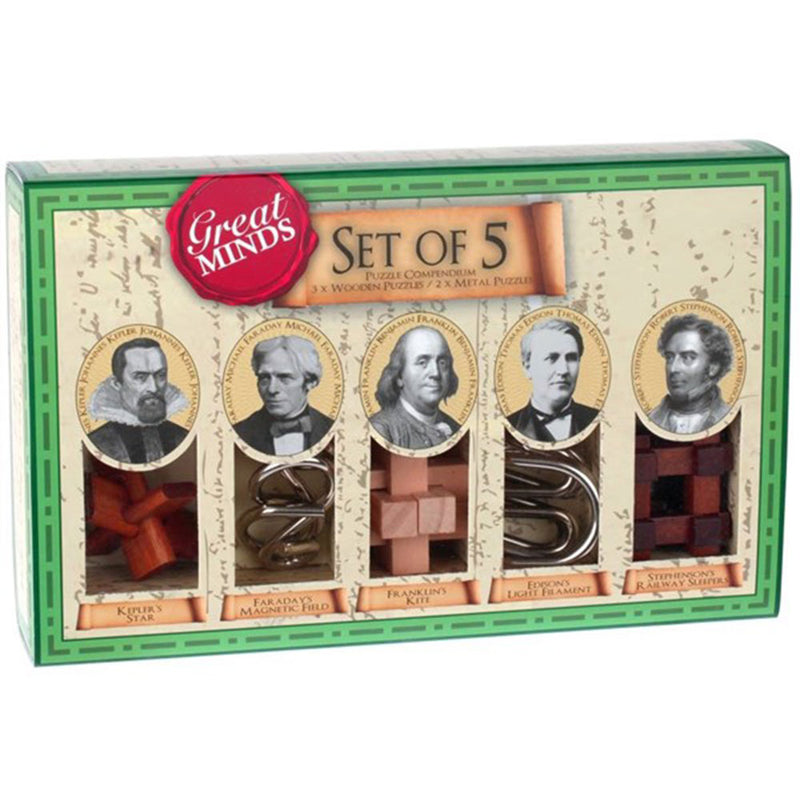 Great Minds Wood & Metal Brauteaser Puzzle 5pcs