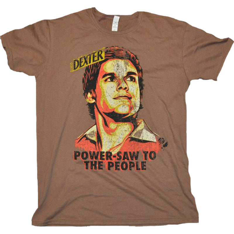 Dexter power-saw bruin mannelijk t-shirt