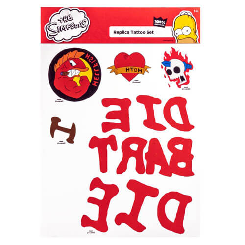 The Simpsons Temporary Tattoo Replica Set