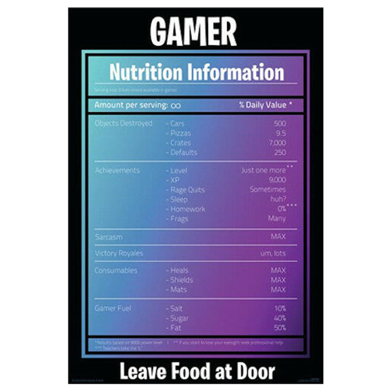 Gamer Nutrition Panel Poster