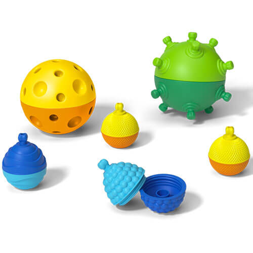 Lalaboom 2 Sensory Balls with Beads (8 pcs)