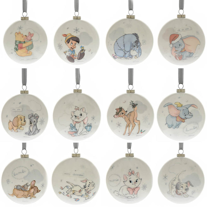 Disney Magical Christmas Baubles In Acetate Box (Set of 12)