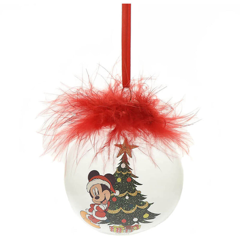 Boule de Noël en verre plume Disney